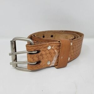 Vintage McGuire-Nicholas Double Prong Saddle Leather Belt 48" Long Mexico